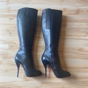 Pre-owned Christian Louboutin Black Boots Size 37